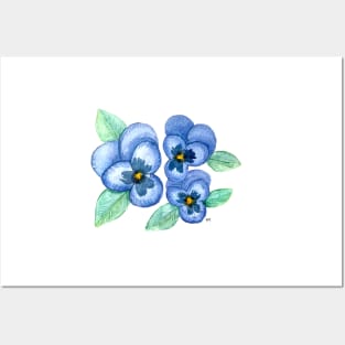 Group of Blue Pansies Posters and Art